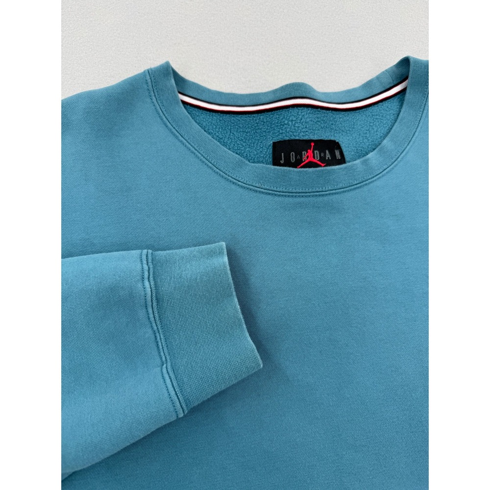 Jordan Mens Essentials Fleece Crewneck Sweatshirt Teal Blue 3XL Jumpman Logo - Picture 3 of 10